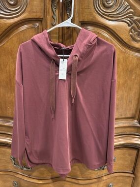 Parfois Mauve Pink Hooded Pullover Sweatshirt NWT